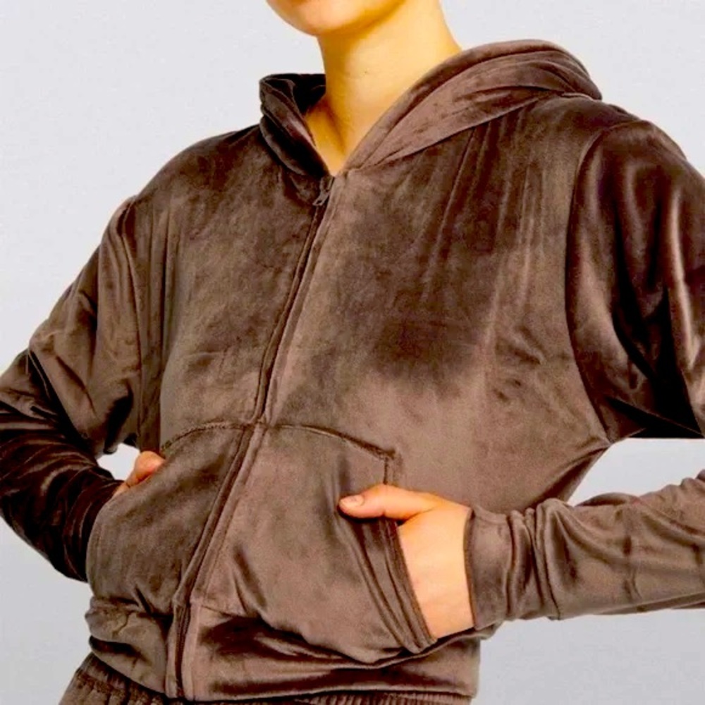 Like New! SKIMS Velour Cropped Hoodie Size M